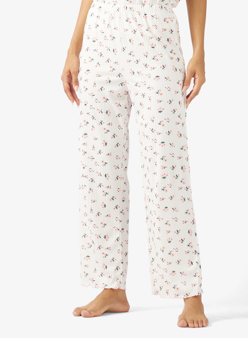Ginger Pointelle Floral Print Top & Pyjama Set - Image 4