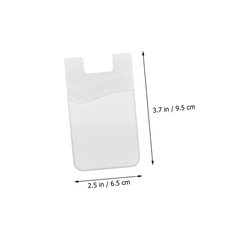 Double Layer Self Adhesive Silicone Phone Card Holder Wallet Organizer Black - Image 3