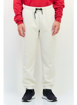 Algspar Men Regular Fit Graphic Print Jogger Pants, Beige  - Image 1
