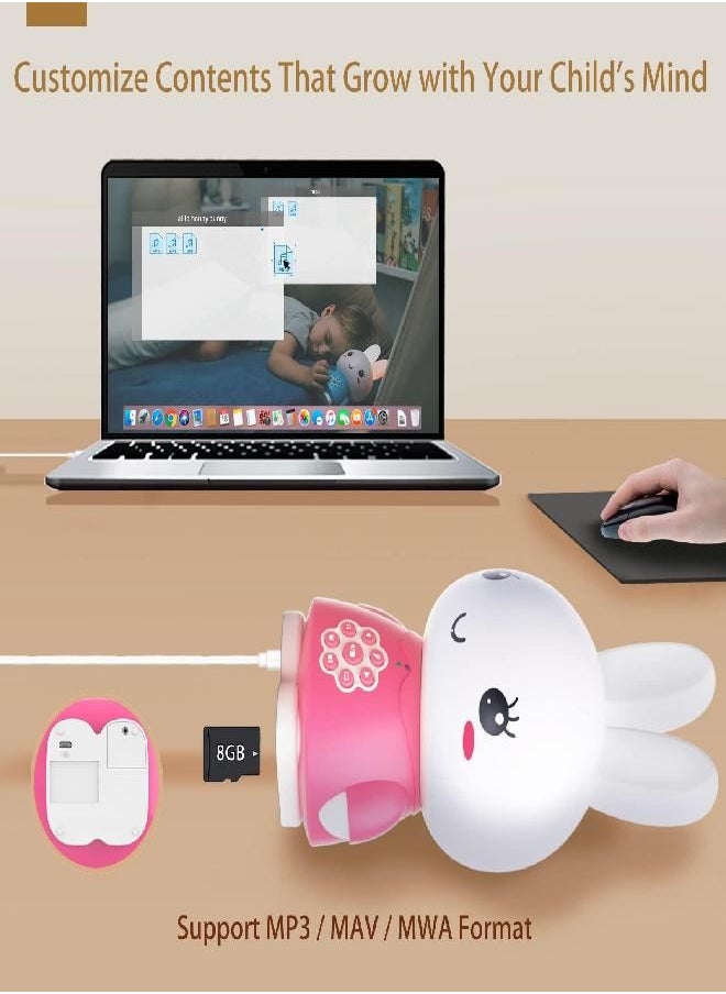 alilo - alilo Bunny Audio Player, Educational Toys for Imagination Building, Screen-Free Digital Listening Experience for Music, Stories, White Noise, and More 10+ Months (Honey Bunny, Pink) - Image 1