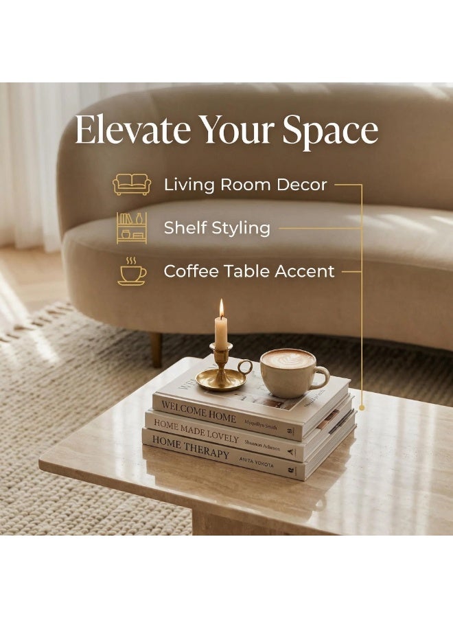 نيبمينينت مجموعة مزينة من 5 قطع من الكتب الزائفة للديكور المنزلي - كتب مزيفة عصرية لطاولة القهوة، رف الكتب وغرفة النوم، مجموعة كتب مكدسة لتزيين جمالي. - Image 3