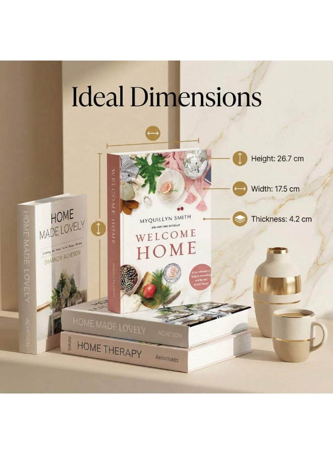 نيبمينينت مجموعة مزينة من 5 قطع من الكتب الزائفة للديكور المنزلي - كتب مزيفة عصرية لطاولة القهوة، رف الكتب وغرفة النوم، مجموعة كتب مكدسة لتزيين جمالي. - Image 2