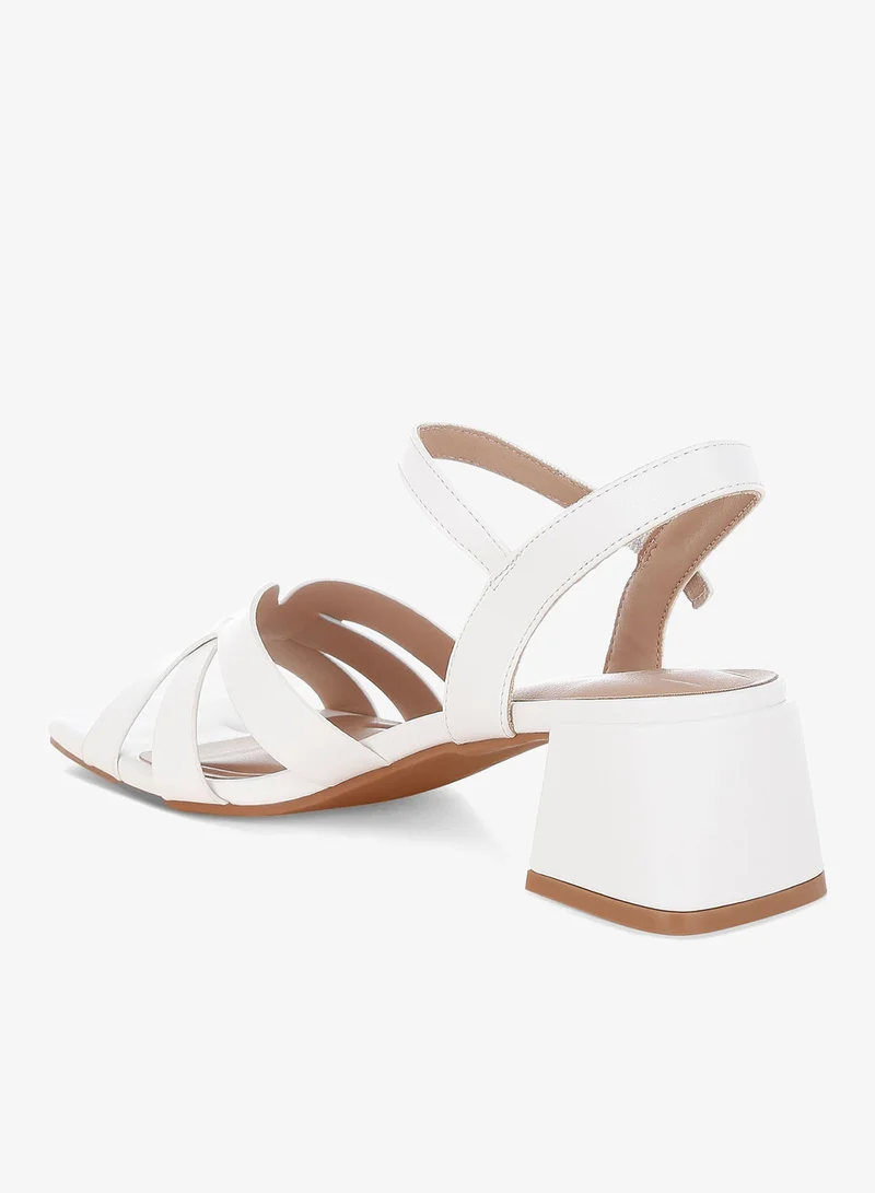 London Rag white Strappy Square Toe Block Heels in White for Women | Best Price UAE
