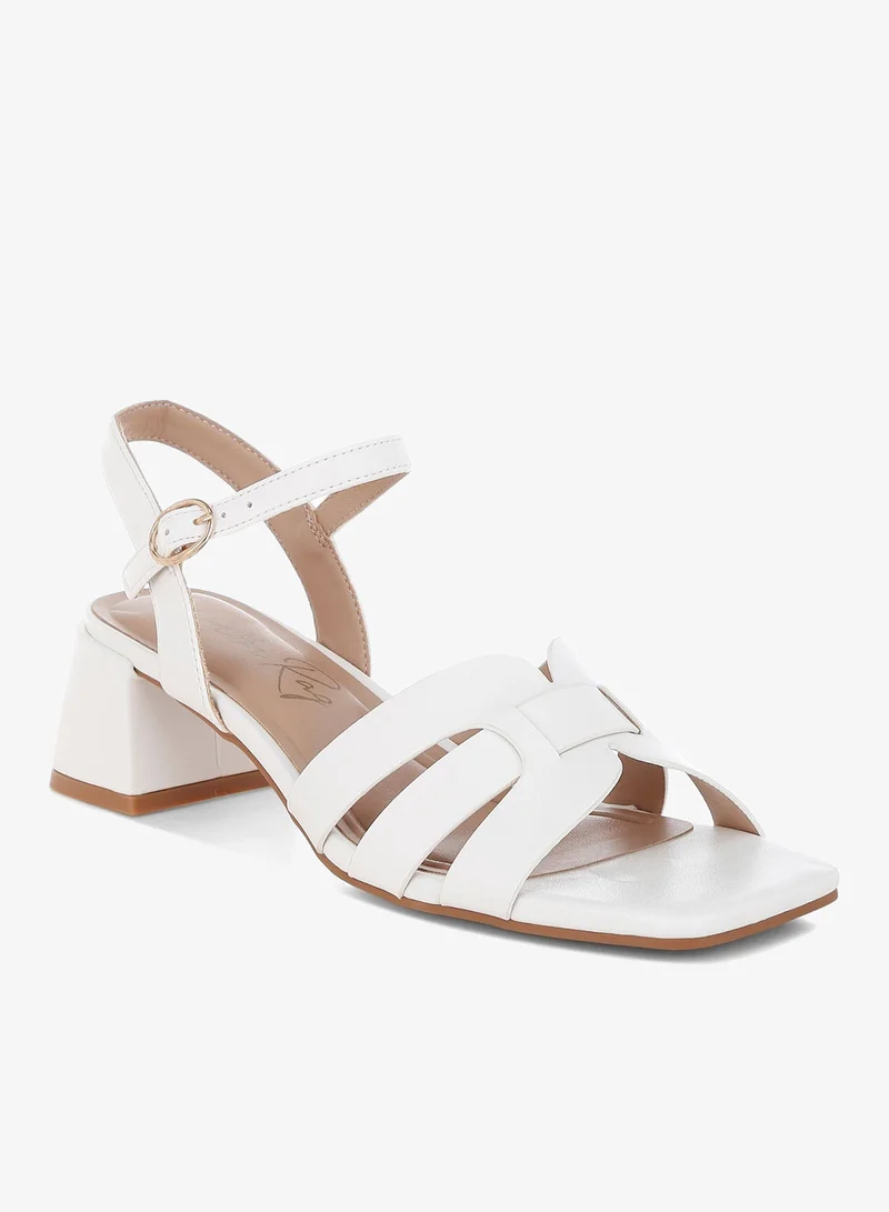 London Rag white Strappy Square Toe Block Heels in White for Women | Best Price UAE
