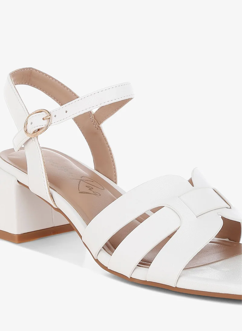 London Rag white Strappy Square Toe Block Heels in White for Women | Best Price UAE