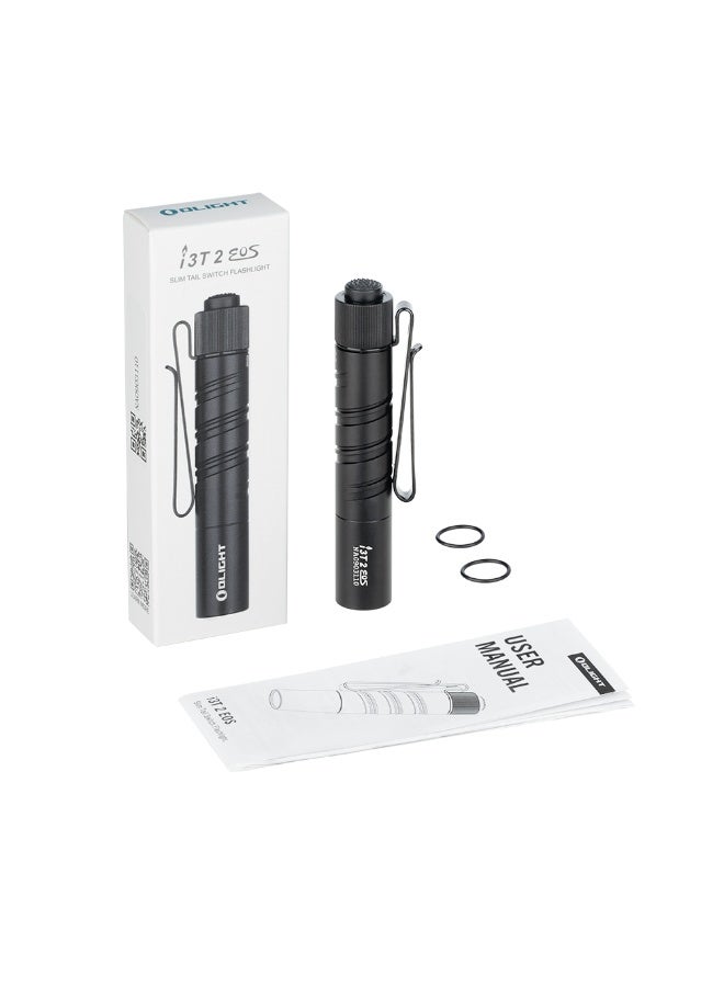 OLIGHT I3T 2 EOS Pocket EDC Flashlight, 200 Lumens Compact Bright Handheld Flash Lights, Dual-Output Tail Switch with AAA Battery and Two-Way Pocket Clip for Camping and Hiking (Black) - Image 2