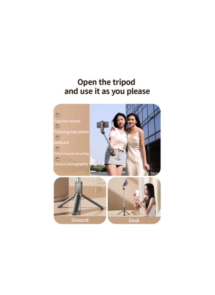 Generic - Extendable Selfie Stick with Mini Camera Stand & Remote Control, Bluetooth 3-in-1 Foldable Phone Tripod,360°Monopod & Selfie Stick - Image 1