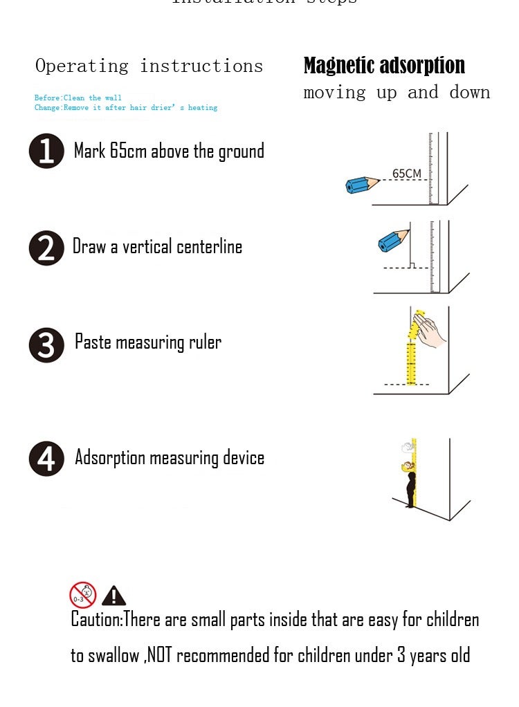Yellow Magnetic Giraffe Growth Chart Wall Decal – Interactive Kids Height Tracker with Movable Animal Head Toy | Playful Nursery Decor, Reusable Child Measurement Tool (Easy Install, Vibrant Design) - Image 4