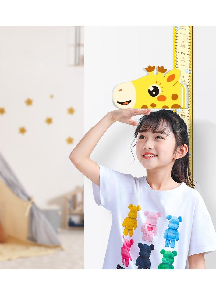 Yellow Magnetic Giraffe Growth Chart Wall Decal – Interactive Kids Height Tracker with Movable Animal Head Toy | Playful Nursery Decor, Reusable Child Measurement Tool (Easy Install, Vibrant Design) - Image 3