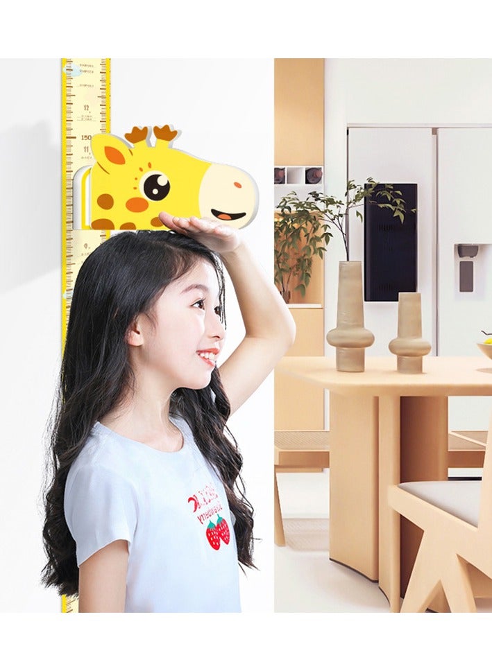 Yellow Magnetic Giraffe Growth Chart Wall Decal – Interactive Kids Height Tracker with Movable Animal Head Toy | Playful Nursery Decor, Reusable Child Measurement Tool (Easy Install, Vibrant Design) - Image 2