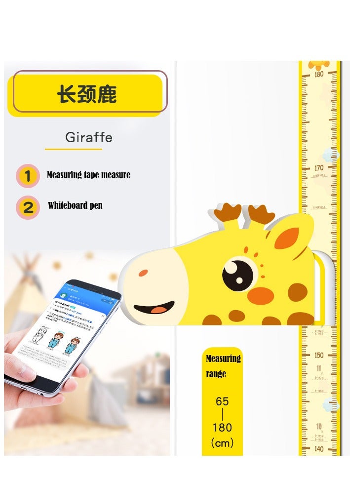 Yellow Magnetic Giraffe Growth Chart Wall Decal – Interactive Kids Height Tracker with Movable Animal Head Toy | Playful Nursery Decor, Reusable Child Measurement Tool (Easy Install, Vibrant Design) - Image 5
