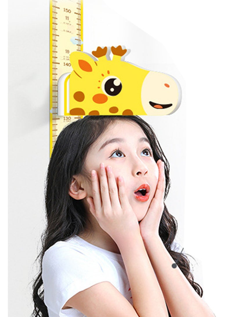 Yellow Magnetic Giraffe Growth Chart Wall Decal – Interactive Kids Height Tracker with Movable Animal Head Toy | Playful Nursery Decor, Reusable Child Measurement Tool (Easy Install, Vibrant Design) - Image 1