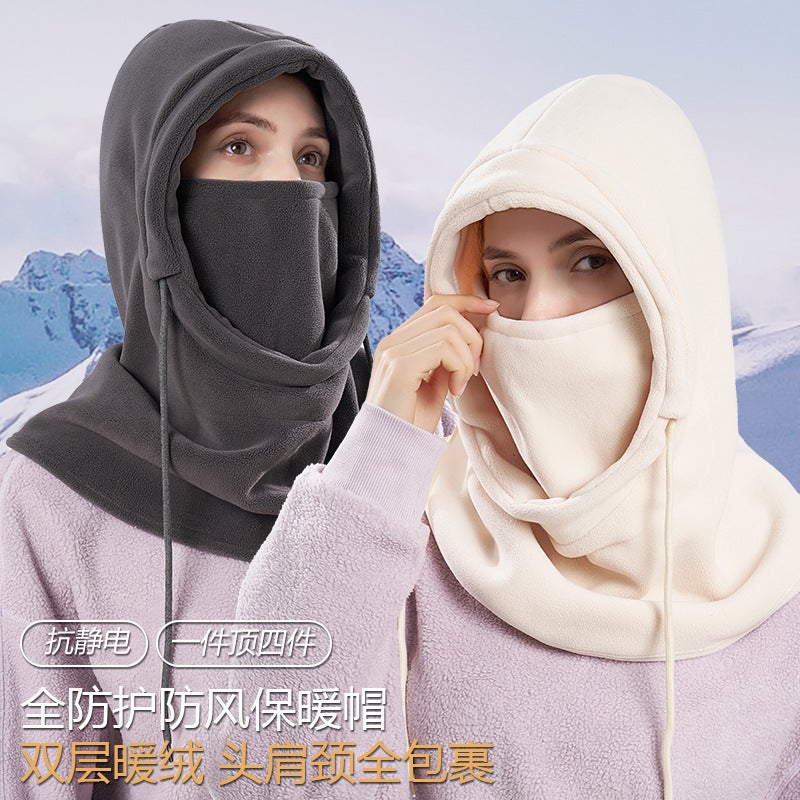 قبعة رأس للتزلج في الشتاء مقاومة للرياح للرجال والنساء قناع ركوب خارجي حماية الرقبة مقاوم للبرد بطانة من الفرو حماية الوجه دافئة قناع - Image 2