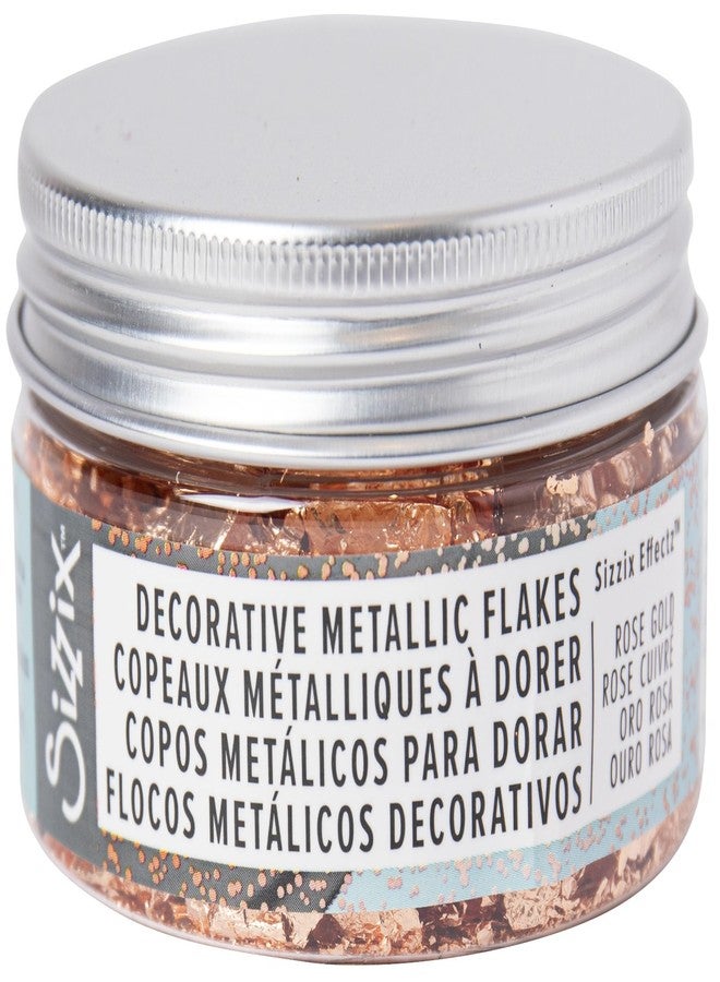 Sizzix, Rose Gold Effectz Metallic Flakes 664565, Decorative Gilding Foil, 0.8g, One Size