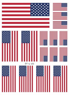 American Flag Temporary Tattoo Kit, USA Flag Temporary Tattoos 4th of July (16 flags)