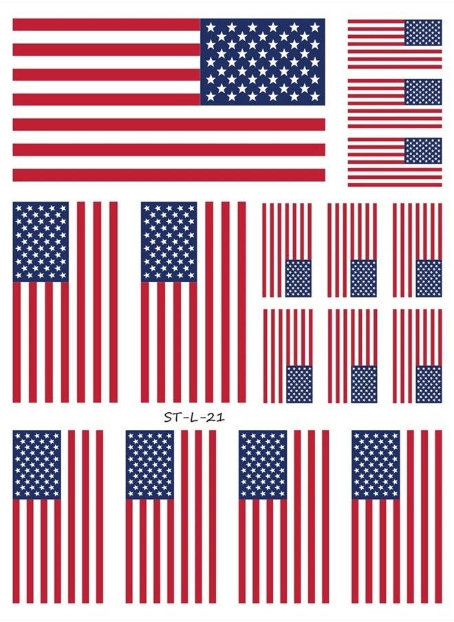Supperb - American Flag Temporary Tattoo Kit, USA Flag Temporary Tattoos 4th of July (16 flags) - Image 1