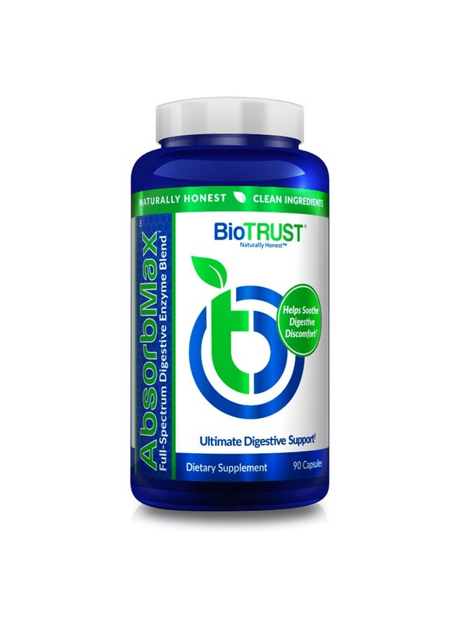 BioTrust Absorbmax Broad Spectrum Digestive Enzyme Blend Gluten Free Non Gmo Digestive Support For Nutrient Digestion Absorption And Periodic Digestive Discomfort And Bloating  - Image 1