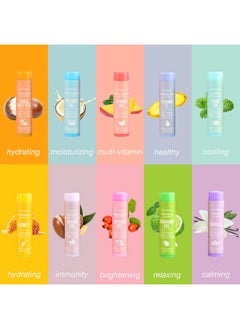 Expressions 10Pc Lip Balm Collection With Essential Oils Hydrating Lip Balms Infused W/Natural Healing Essential Oils Vitamin Enriched Lip Balm Set  - Image 2