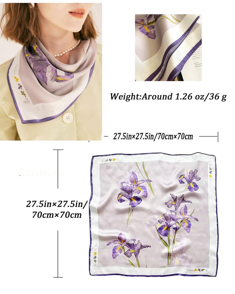 Saiusloa Neck Scarf For Womens Silky Head Scarves Hair Bandanas Square Scarf Fashion Accessories lightweight 27.5 * 27.5inch-6 - Image 3