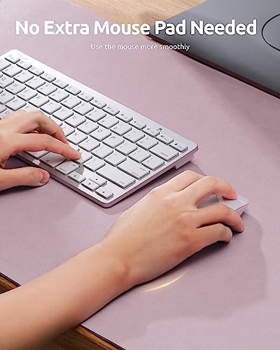 YSAGi Leather Desk Pad Protector, Office Desk Mat, Large Mouse Pad, Non-Slip PU Leather Desk Blotter, Laptop Desk Pad, Waterproof Desk Writing Pad for Office and Home (Grayish Lavender, 23.6" x 13.8") - Image 3