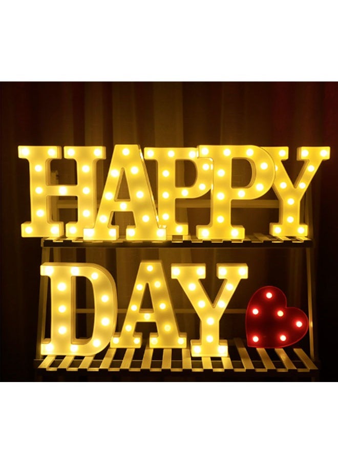 SMOTOT - LED Letter Lights Alphabet Light Up Letters Sign Night Light for Home Bar Party Wedding Birthday Decoration Battery Powered(Letters H) - Image 1