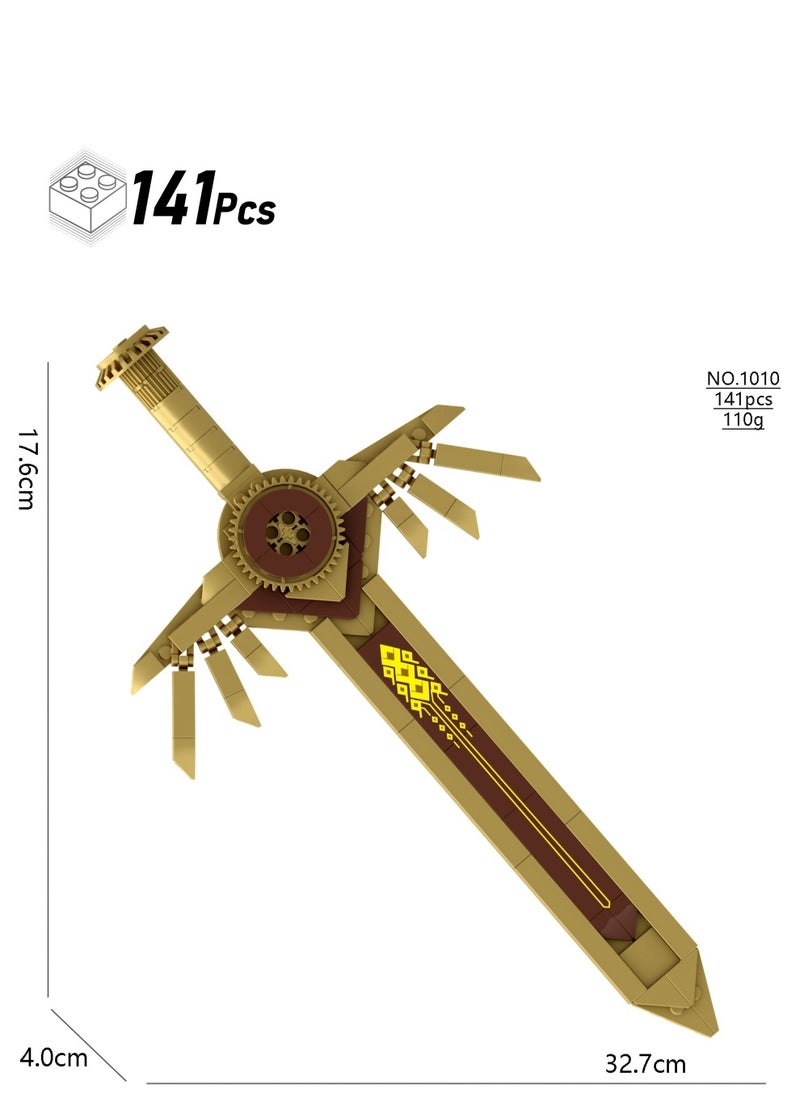 General Skibidi Toilet Man Toy Building Blocks 141Pcs The Golden Giant Sword Of Clockman Toy Ideas Toys Battle Horror Game Model Ideas Toys Gifts for Adult & Kids  - Image 1