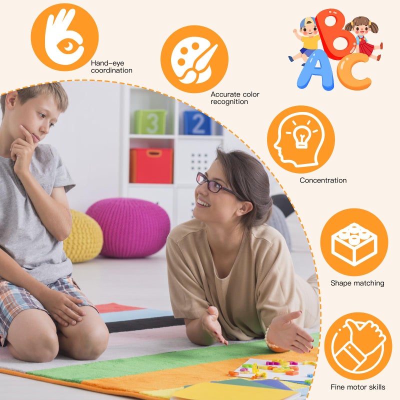 Rindion 2 Pack Wooden Puzzles, Toddlers Alphabet Number Puzzles, ABC Learning Toys for Kids Ages 3-5, Preschool Learning Activities Gift Set for Boys & Girls - Image 4