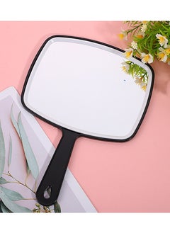 yongsheng Large  Hand Mirror, Salon Barber Hairdressing Handheld Mirror with Handle (Square Black  10.3"x7.4")  - Image 1