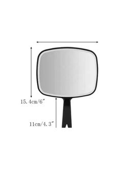 yongsheng Large  Hand Mirror, Salon Barber Hairdressing Handheld Mirror with Handle (Square Black  10.3"x7.4")  - Image 2