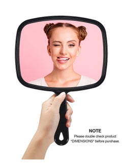 yongsheng Large  Hand Mirror, Salon Barber Hairdressing Handheld Mirror with Handle (Square Black  10.3"x7.4")  - Image 4