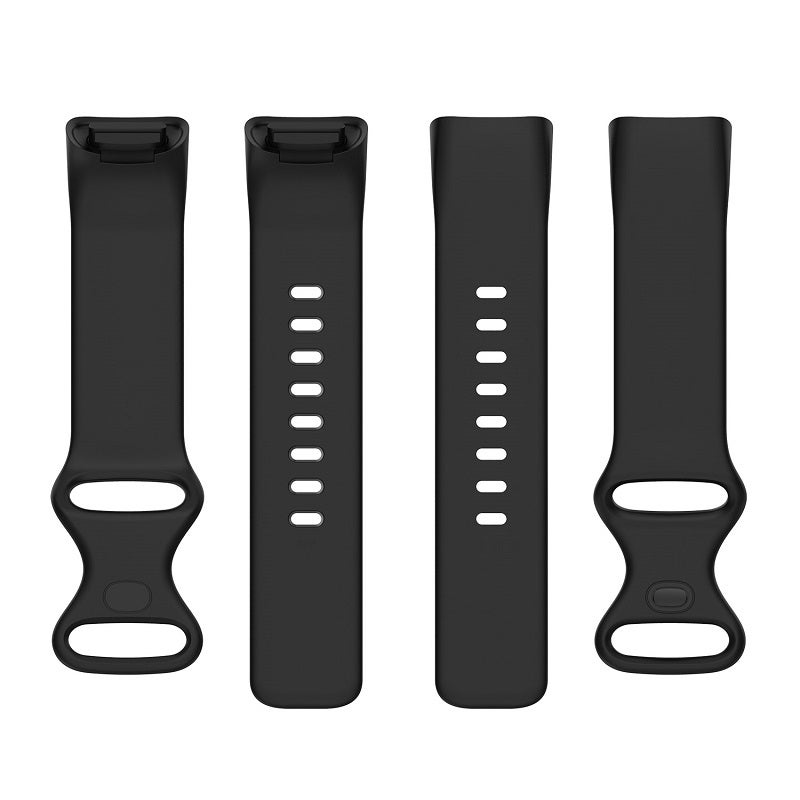 erorex For Fitbit Charge 6 Solid Color Butterfly Buckle Silicone Watch Band, Size:S Size(Black) - Image 5