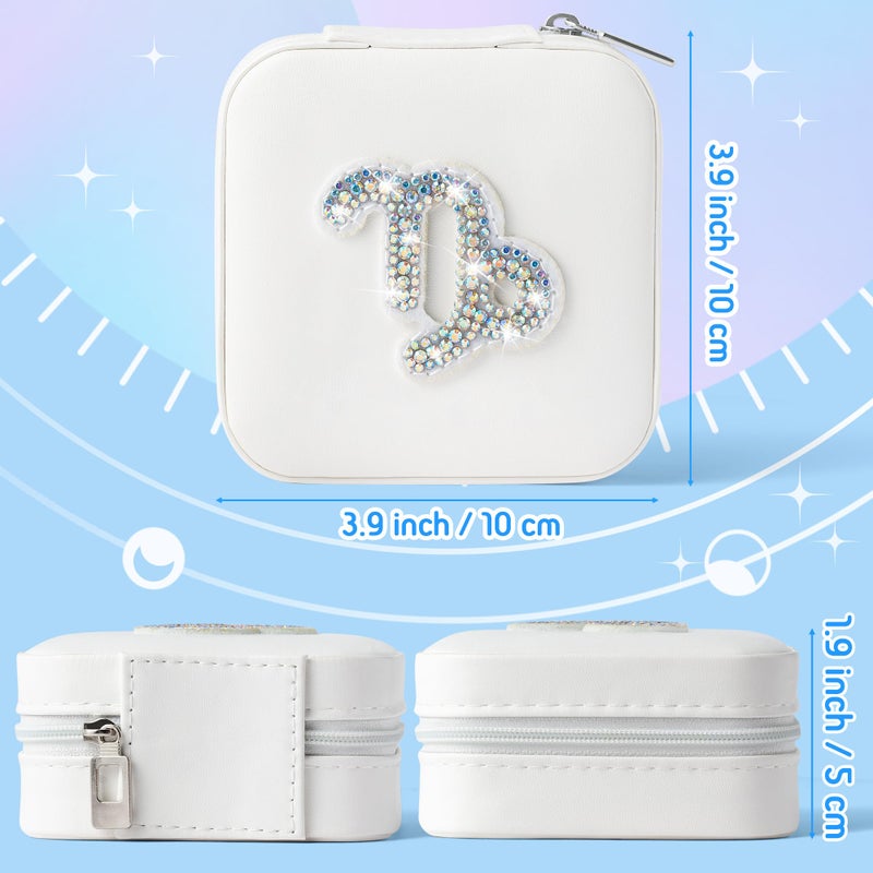 K1tpde Zodiac Travel Jewelry Case for Women, Small Organizer Box for Ring Earring Pendant Necklace Bracelet, Birthday Gifts for Mom, Lover, Capricorn - Image 2
