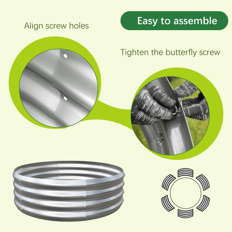 Mycovire Galvanized Garden Bed Kit for Vegetables/Herbs/Flowers, Raised Planter Box, Outdoor, 2x2x1 Feet - Image 5