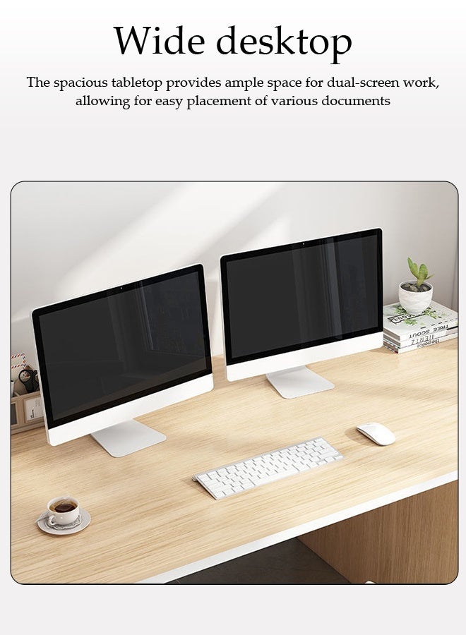 Spides Computer Desk with Drawers Multifunction PC Desktop Computer Table Office Computer Gaming Table Study Writing Desk Home Work Station Modern Executive Desk for Home Office - Image 2