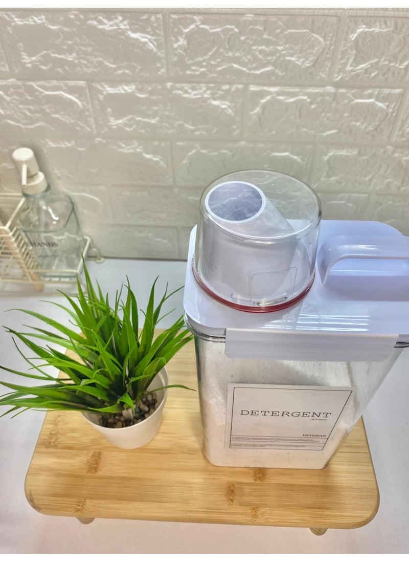 2300ML Detergent Container with Measuring Lid Vacuum Acrylic Bathroom Organizer Set