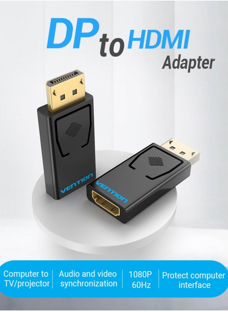VENTION Displayport to HDMI Adapter 4k, Vention DP Male to HDMI Female Converter Gold-Plated for HP, HDTV, ThinkPad, Projector, Desktop  - Image 2