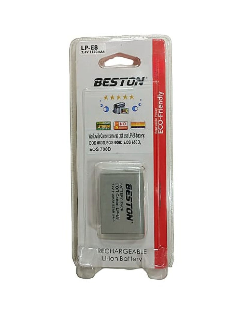 BESTON Beston LP-E8 Camera Battery (1120mAh, 7.4V) - Image 4