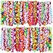 Juinte 200 Pieces Hawaiian Luau Leis Flowers Necklaces Summer Beach Vacation Pool Luau Party Favors Supplies Tropical Theme Party Decorations For Birthday Wedding Colorful Random Color - Image 4