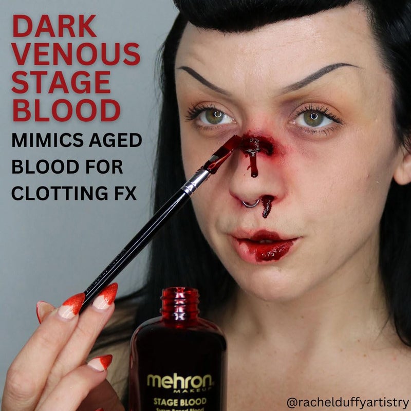 Mehron Makeup Squirt Blood | Realistic Fake Blood For Halloween | Stage Blood Makeup | Made in the USA | Washable Fake Blood for Special FX, Stage & Screen, Halloween, & Cosplay (9 oz) (Dark Venous) - Image 4