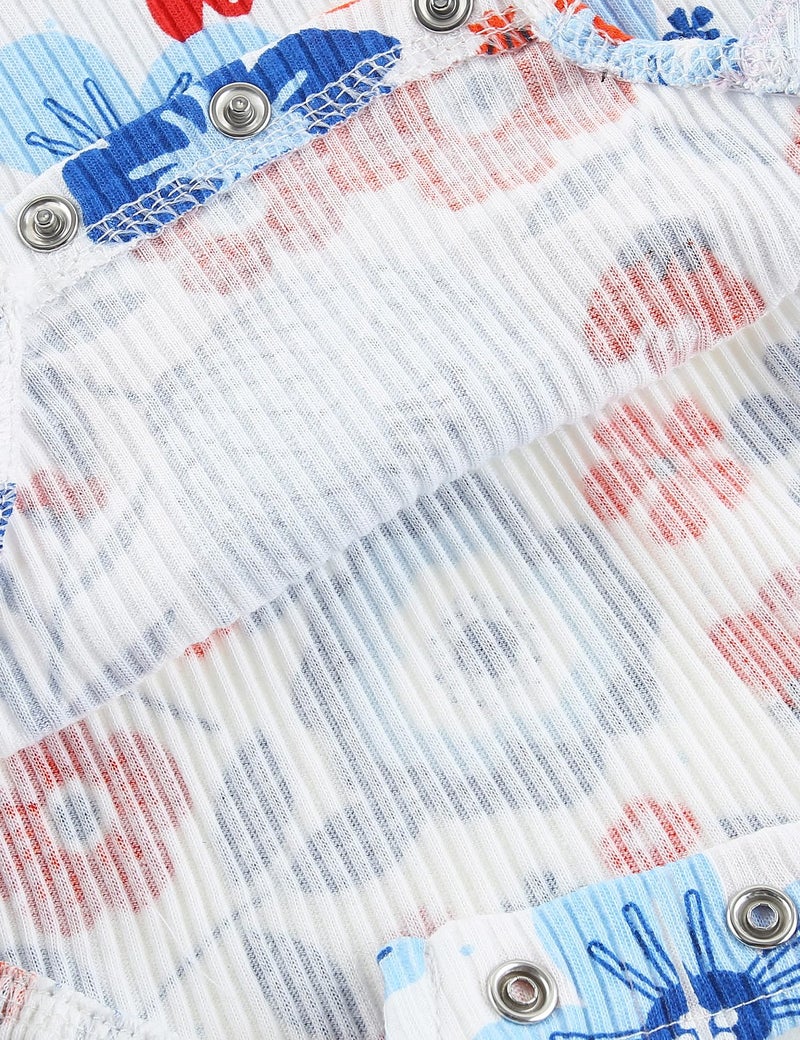 Fullfamous Infant Baby Girl Clothes 4th of July Girls Outfits Romper Spring Summer Clothing Onesie Bodysuit Jumpsuit ropa de bebe niÃ±a White red and blue 0-3 Months - Image 4