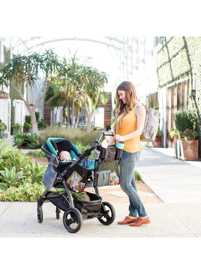 J.L. Childress Side Sling, Universal Fit Stroller Mesh Cargo Net and Organizer, Extra Storage Space, Non-Slip Adjustable Straps, Black  - Image 4