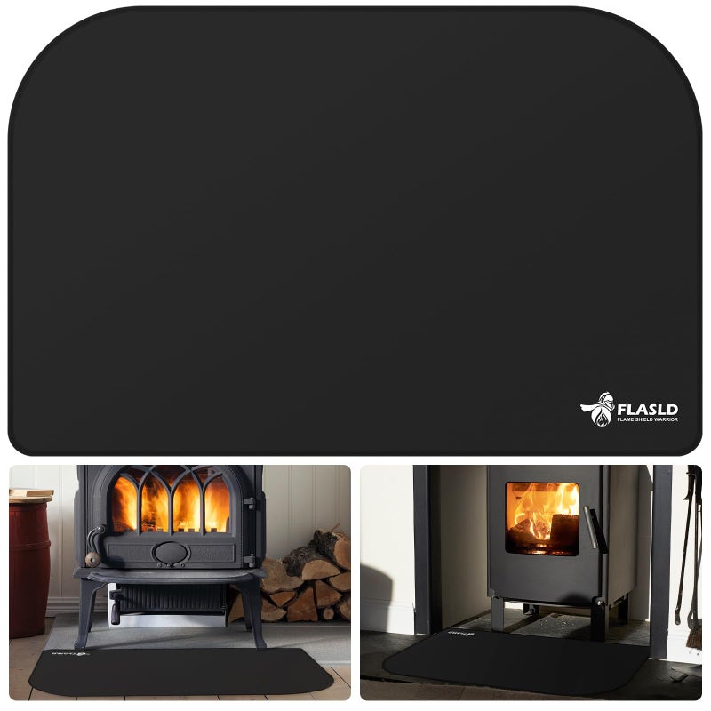 FLASLD Fireplace Hearth Mat 3248 inch Grill Mat Under Desk DoubleSided Fireproof Fireplace Rugs for Fire Pit Grill Pad for Outdoor Grill Fireplace Stove Smokers BBQ