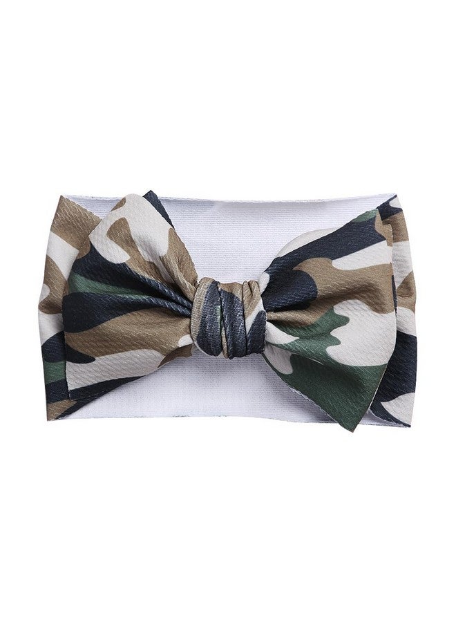 BBTDIN Baby Girls Camo Turban Headband Baby Camouflage Bowknot Baby Camo Hair Bow Headwear BBG81 (B1-Turban) - Image 2