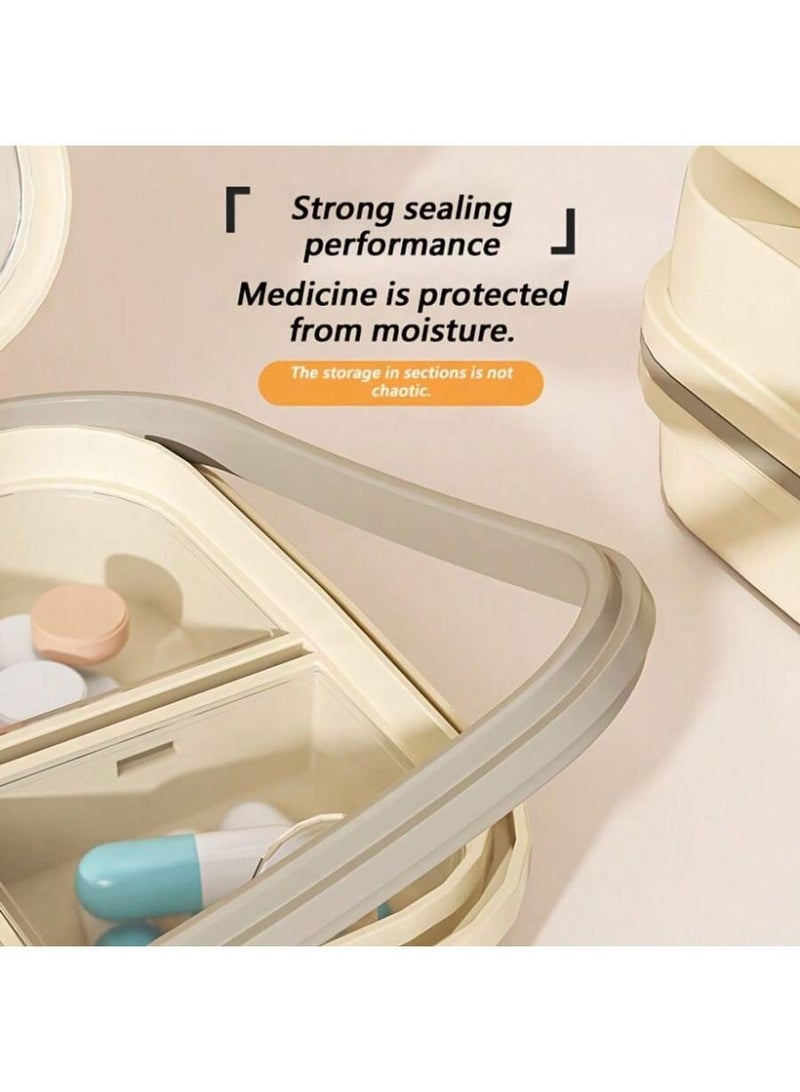 Portable Pill Box, 8 Compartments Sealed Medicine Organizer, Waterproof Moisture-Proof Daily Pill Case for Travel & Pocket（3PC） - Image 2