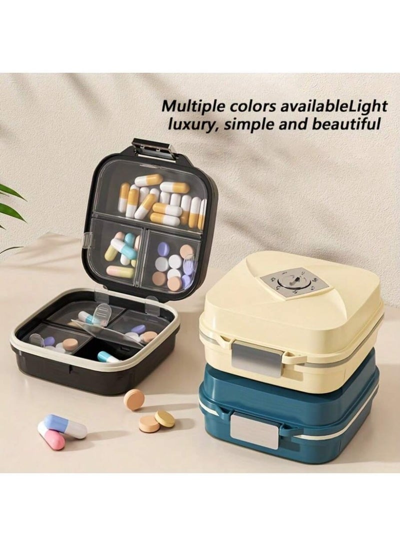 Portable Pill Box, 8 Compartments Sealed Medicine Organizer, Waterproof Moisture-Proof Daily Pill Case for Travel & Pocket（3PC） - Image 1