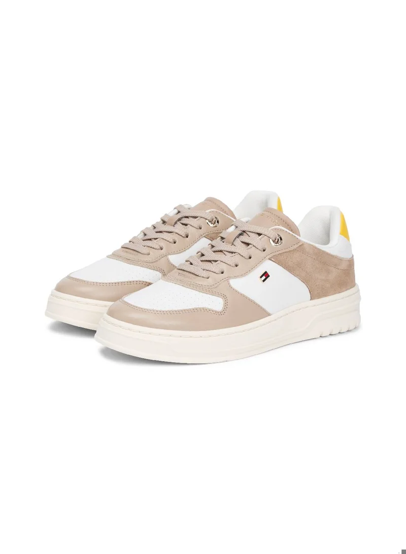 TOMMY HILFIGER Leather Mixed Texture Cupsole Trainers