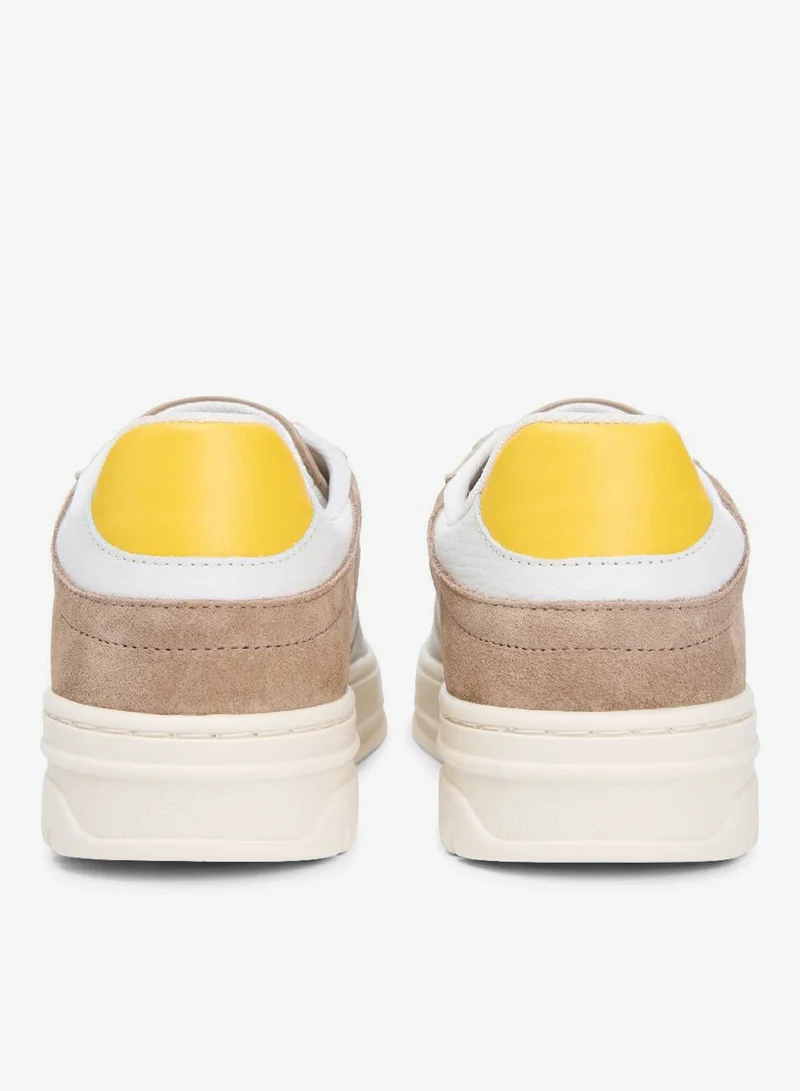 Tommy Hilfiger  Leather Mixed Texture Cupsole Trainers for Women | Best Price UAE