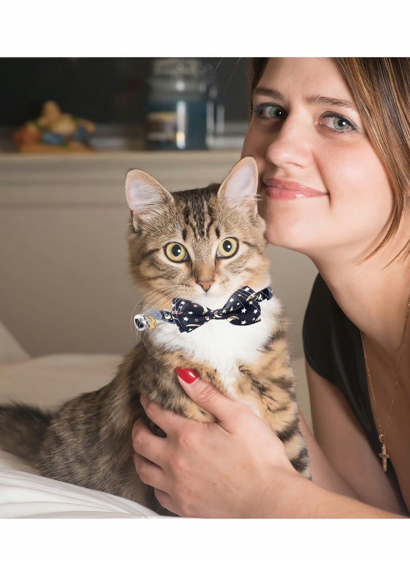 Generic - Cat Collar, Collars with Bell and Detachable Bow Tie, Quick Release Safety for Kitten Cats, Adjustable 20-30cm Suitable All Domestic Cats - Image 1