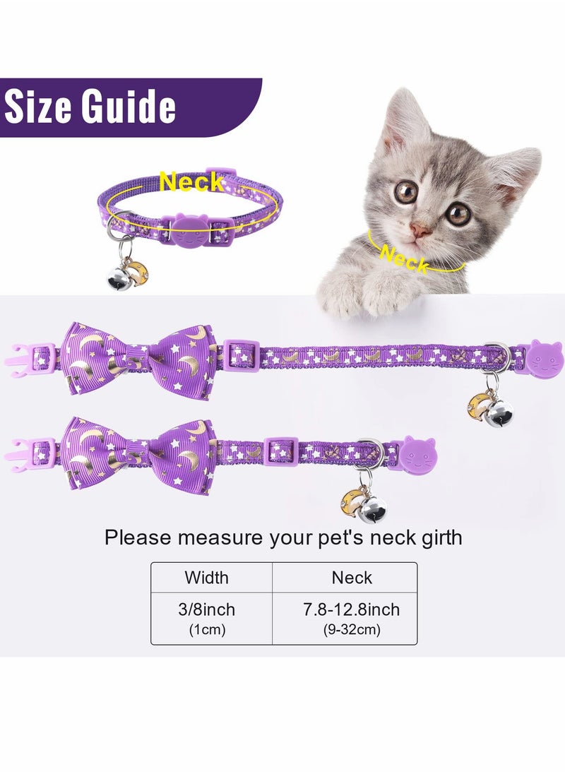 Generic - Cat Collar, Collars with Bell and Detachable Bow Tie, Quick Release Safety for Kitten Cats, Adjustable 20-30cm Suitable All Domestic Cats - Image 1