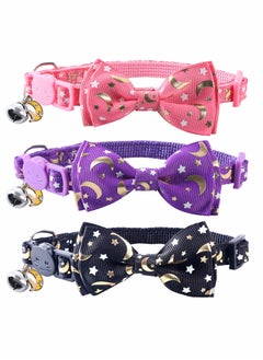Cat Collar, Collars with Bell and Detachable Bow Tie, Quick Release Safety for Kitten Cats, Adjustable 20-30cm Suitable All Domestic Cats